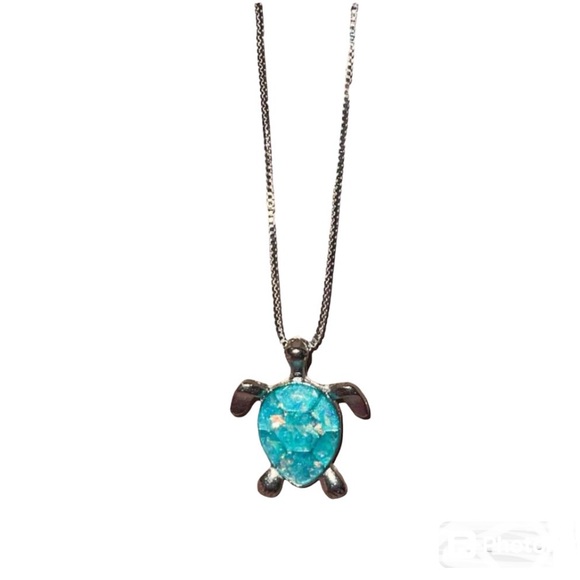 Sea Turtle Necklace Blue Green Temperament - Picture 1 of 2